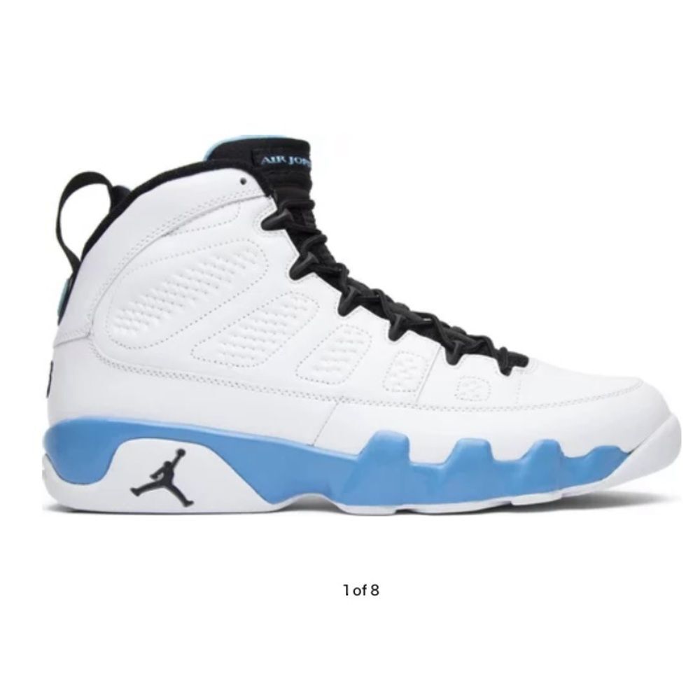 Nike Air Jordan 9 Retro UNC 2010 White & Blue 23 Hightop Athletic Sneakers 9.5